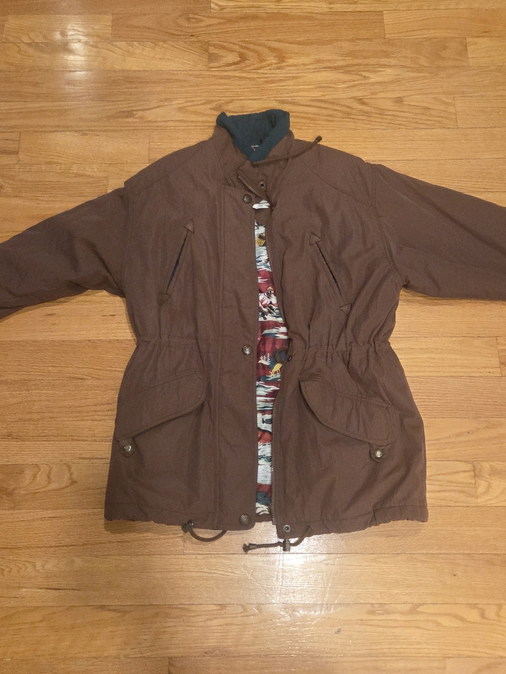 Women’s Brown Drawstring Waist  Jacket